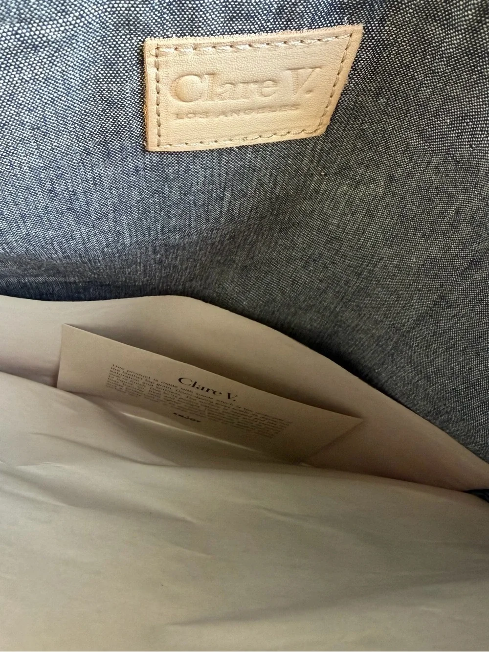 CLARE V. Greta Navy Suede Foldable Clutch Bag